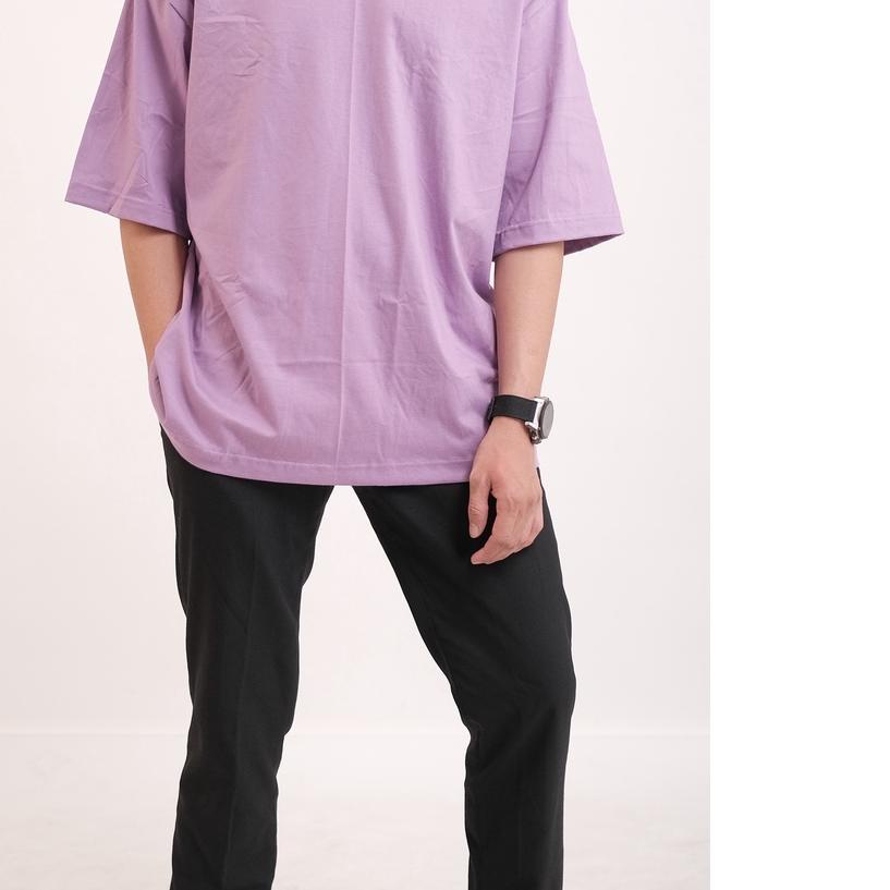 ✯ [] TSHIRT / KAOS OVERSIZE CEWEK / KAOS OVERSIZE COWOK COTTON 24S - LILAC ◘