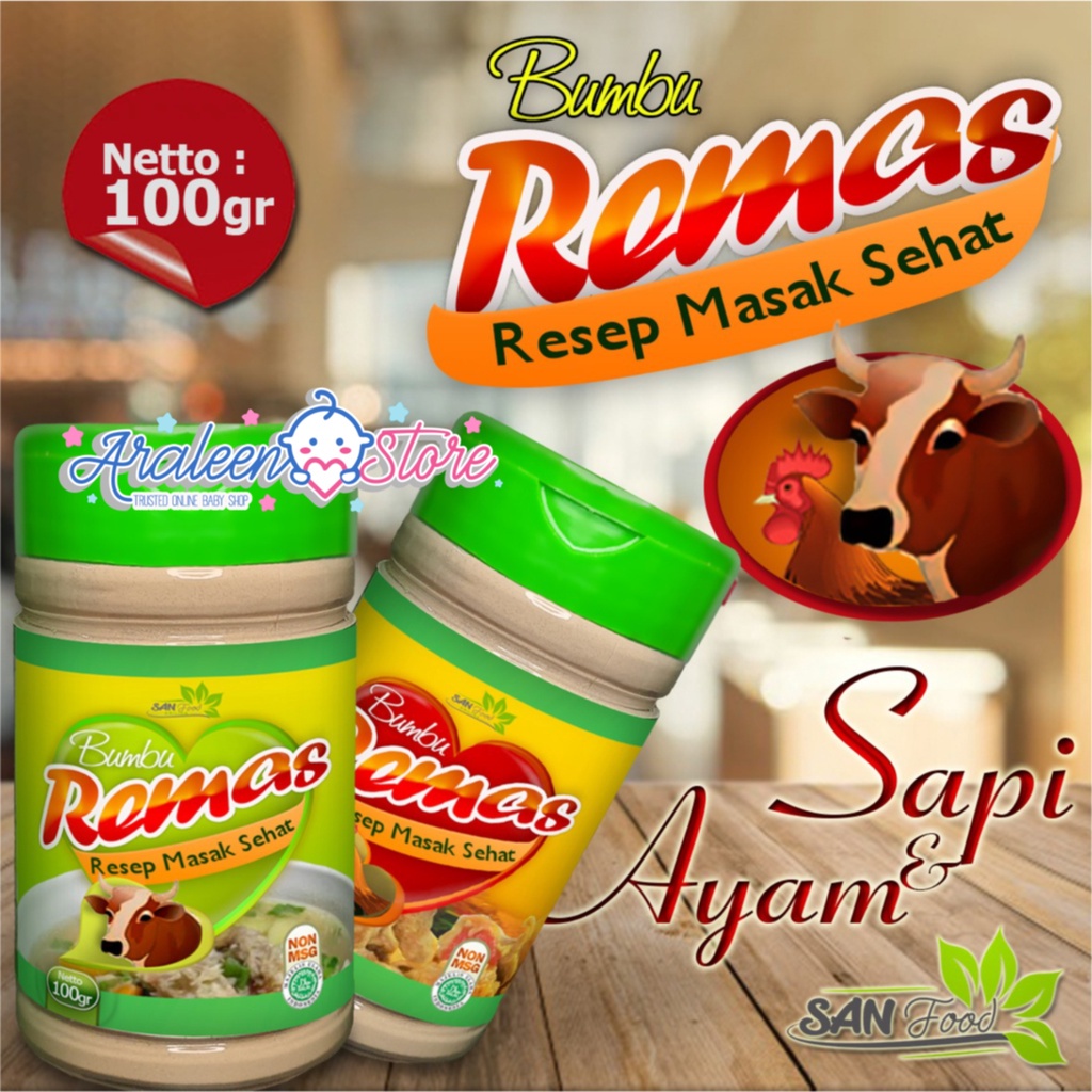 

SANFOOD Bumbu Kaldu Resep Masak Sehat REMAS non MSG 100gr MPASI 1 Tahun+