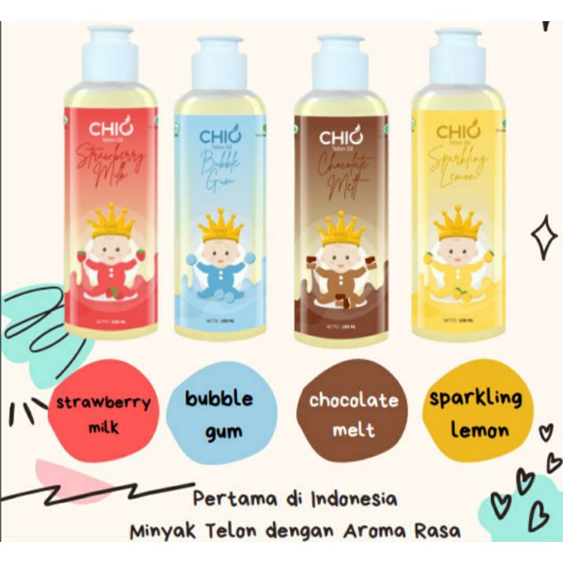 Chio Minyak Telon Bayi Oil Aroma Coklat Strawberry Bubblegum Lemon 100ml