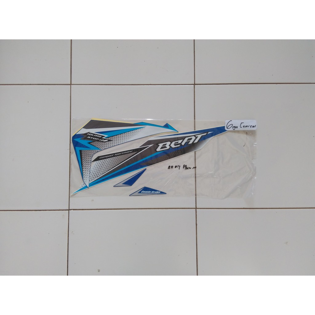 Striping Sticker Beat ESP ISS  2018 Putih Lis Biru Original