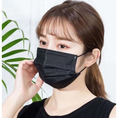 Masker 3 Ply Hitam Satuan / Ecer