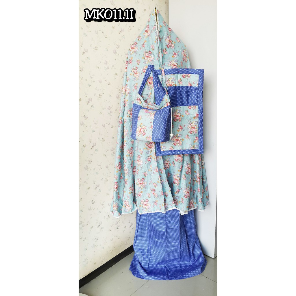 sajadah set / mukena polkadot katun jepang / mukena polkadot dewasa