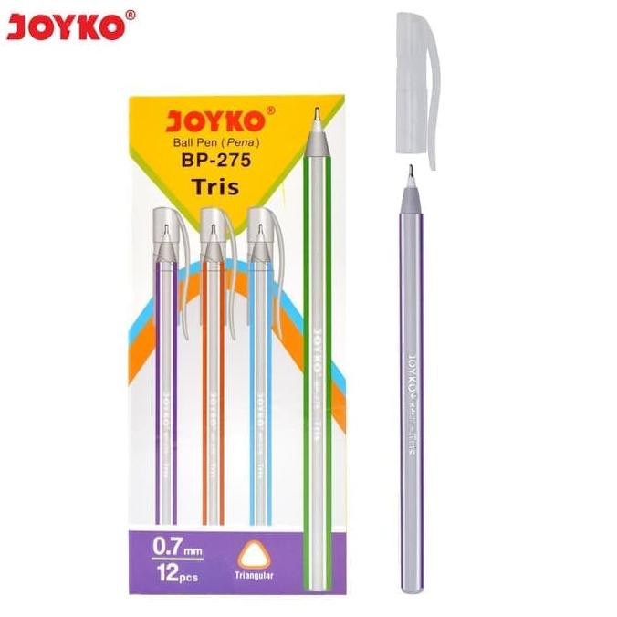 

♚♚#NAME Ball Pen Pulpen Pena Joyko BP-275 Blue Biru Tris 0.7 mm 1 Box 12 Pcs ♚♚