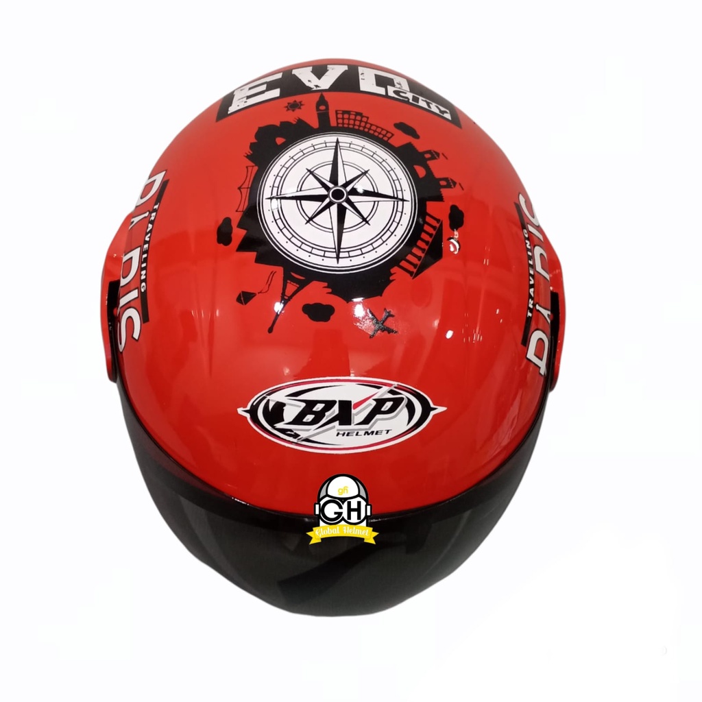 HELM EVOLUTION PARIS RED HALF FACE MURAH MODEL GM EVO