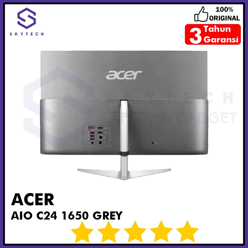 ALL IN ONE PC ACER ASPIRE C24 1650 DQ BFTSN 004 I3 1115G4 RAM 4GB SSD 512GB WINDOWS 11 HOME GREY