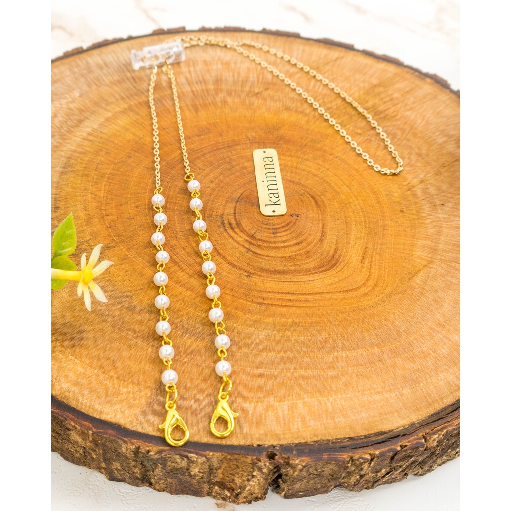 Kaninna PEARL CHAIN Strap Mask 2in1