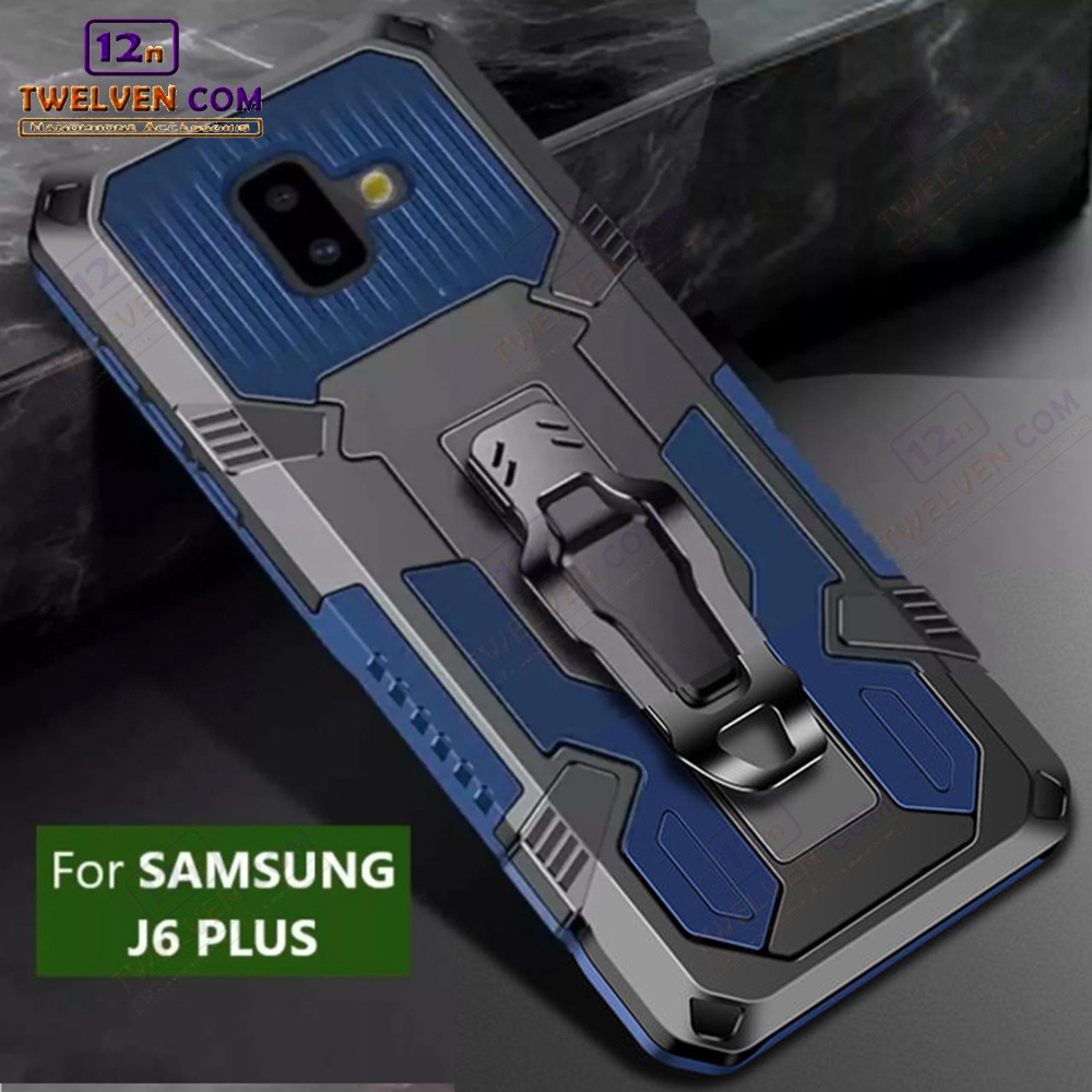 Case Shockproof Samsung J6 Plus Armor Hardcase Stand Clip