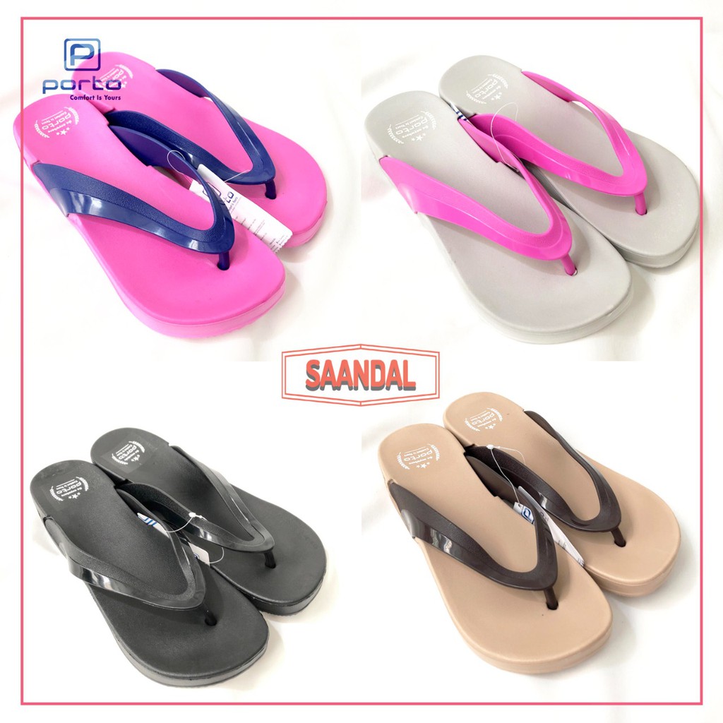 Sandal Jepit Wedges Wanita Porto 3029 (BISA SATUAN COD)