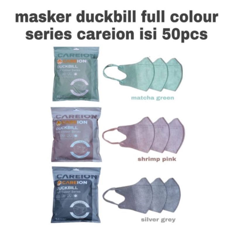 isi 50pcs full colour Masker duckbill CAREION zip