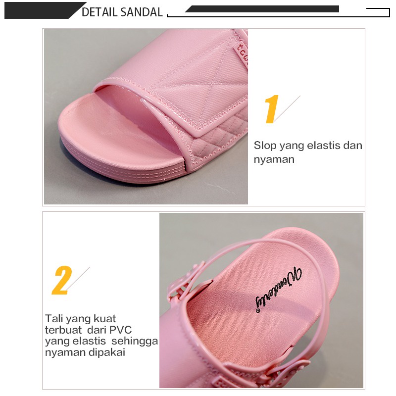 Wonderly Sandal Slop Tali Wanita Flat 2027-2 PVC