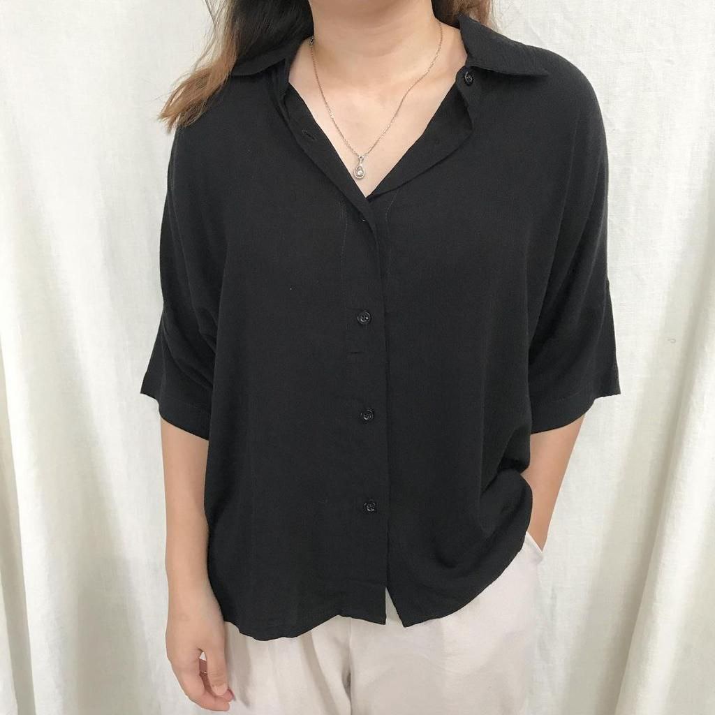 ALEA Blouse Crinkle - Kemeja Blouse - Kemeja Wanita Polos - Kemeja Kerja Wanita