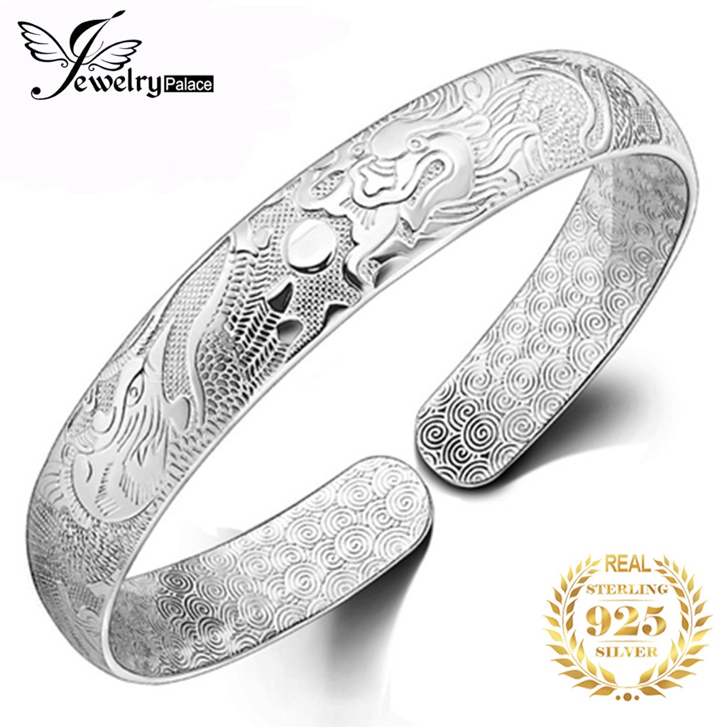 925 sterling silver bracelet for women retro  dragon and phoenix silver bracelet fashion jewellery