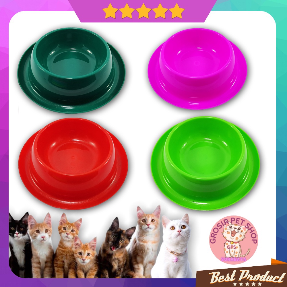 Mangkuk pakan kucing Anjing kelinci single plate anti semut bowl feeder