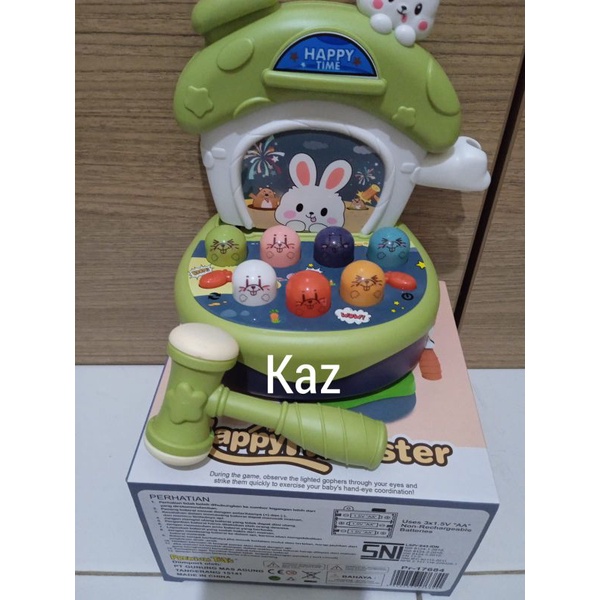 MAINAN ANAK HAPPY PUKUL HAMSTER / MAINAN ANAK PUKUL TIKUS MUSIK LAMPu
