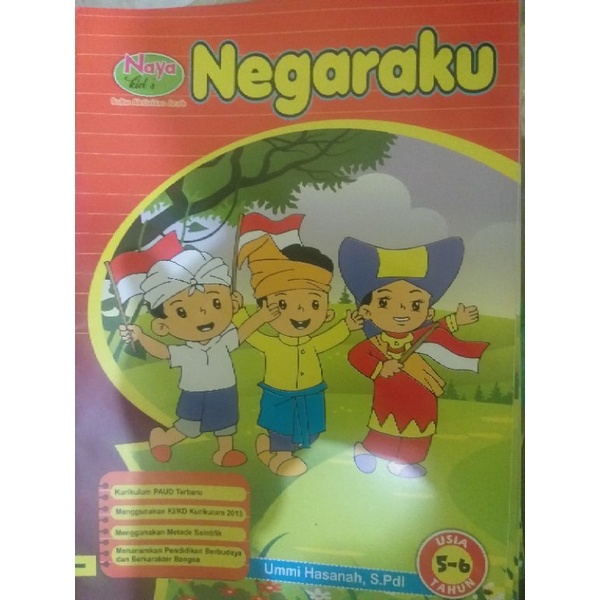 buku anak tema negaraku kelas B paud tk ra