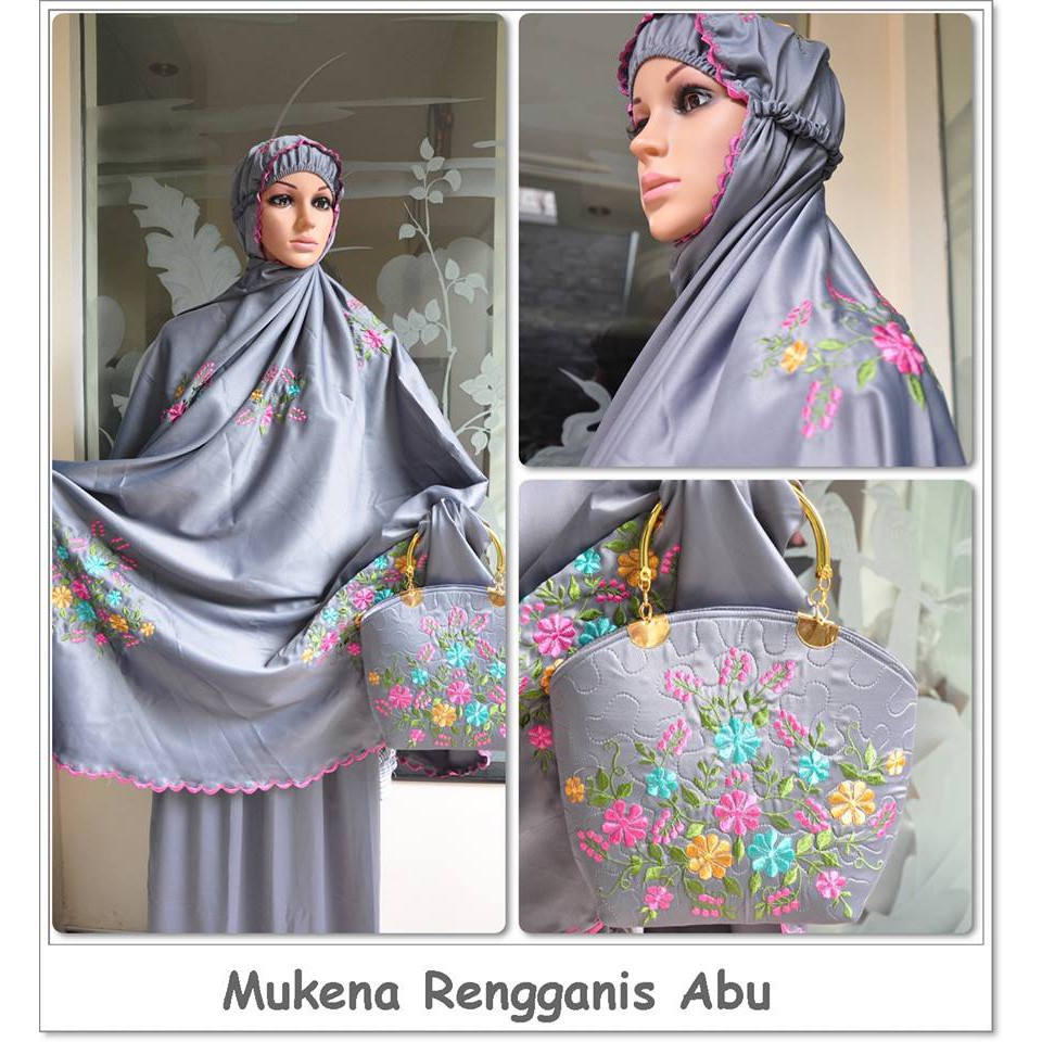 Mukena Rengganis | Mukena Dewasa Semi Sutra Velvet Rengganis | Mukena Semi Sutra Velvet
