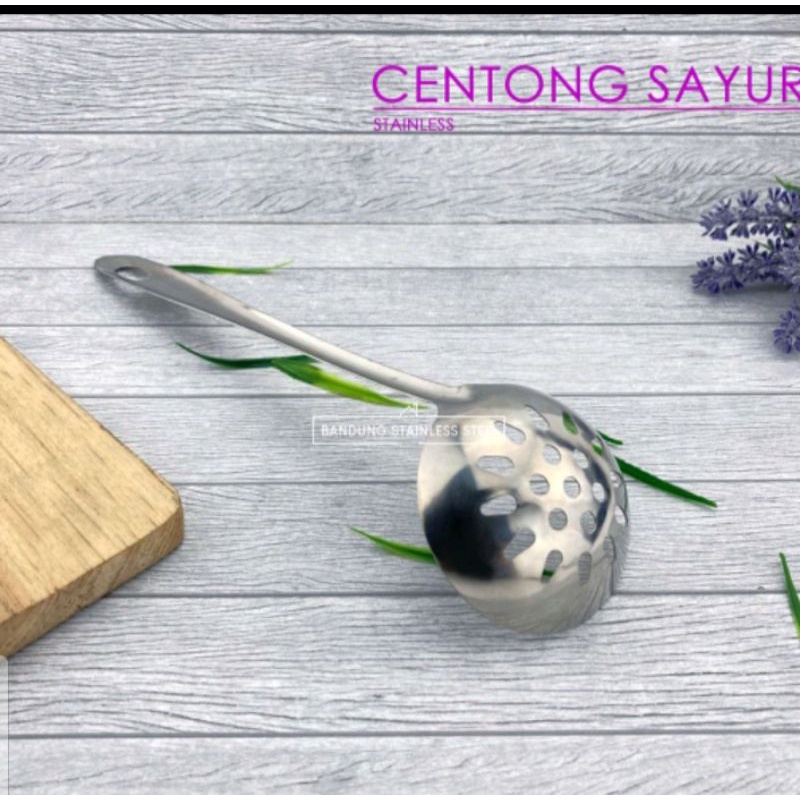 Centong Sayur Sendok Kuah Soup Bahan Stainless Lubang - Non Lubang