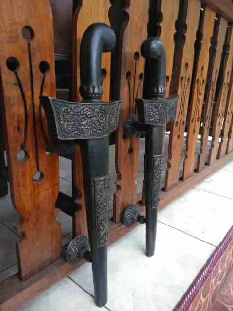 Handle Pintu / Gagang Pintu Rumah Pagar Kuningan Antik Murah Motif Keris 01