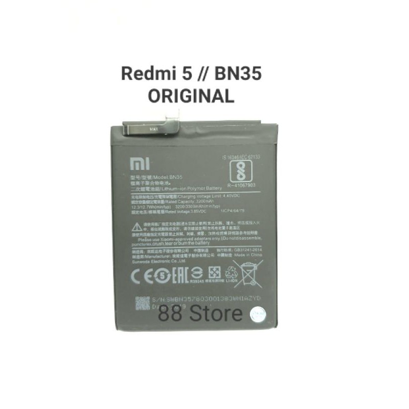 BATERAI BATRE BATTERY XIAOMI REDMI 5 / BN35 ORIGINAL