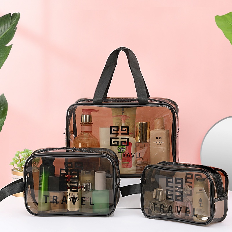 TS14 TAS KOSMETIK TRANSPARANT WATERPROOF TAS TRAVEL SERBAGUNA TAS MAKE UP