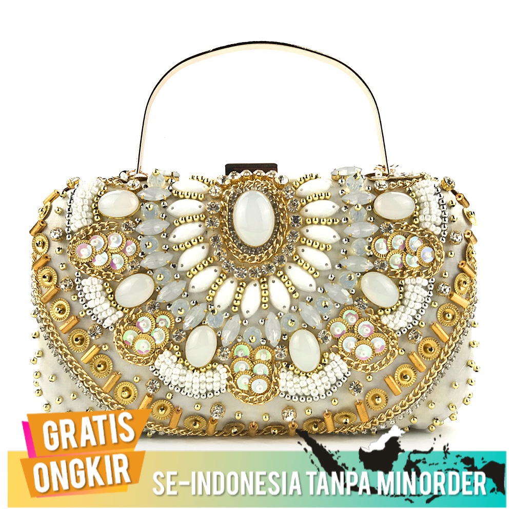 Tas Pesta Wanita Import Elegant Tas Handmade Mutiara Borr Gaun Pesta Tas Wanita Eksklusif
