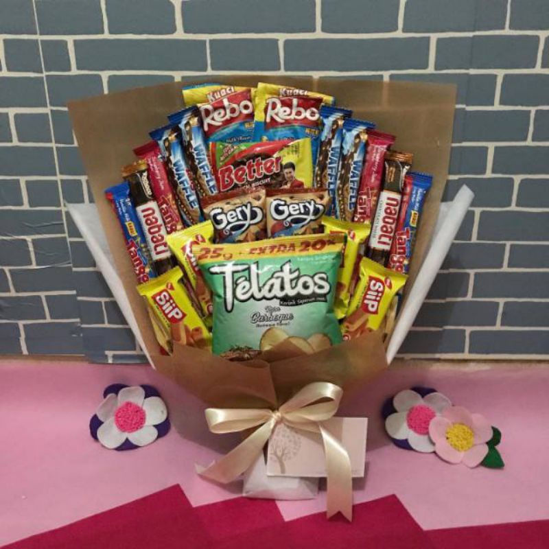 

buket snack/ buket makanan ringan/ buket jajan