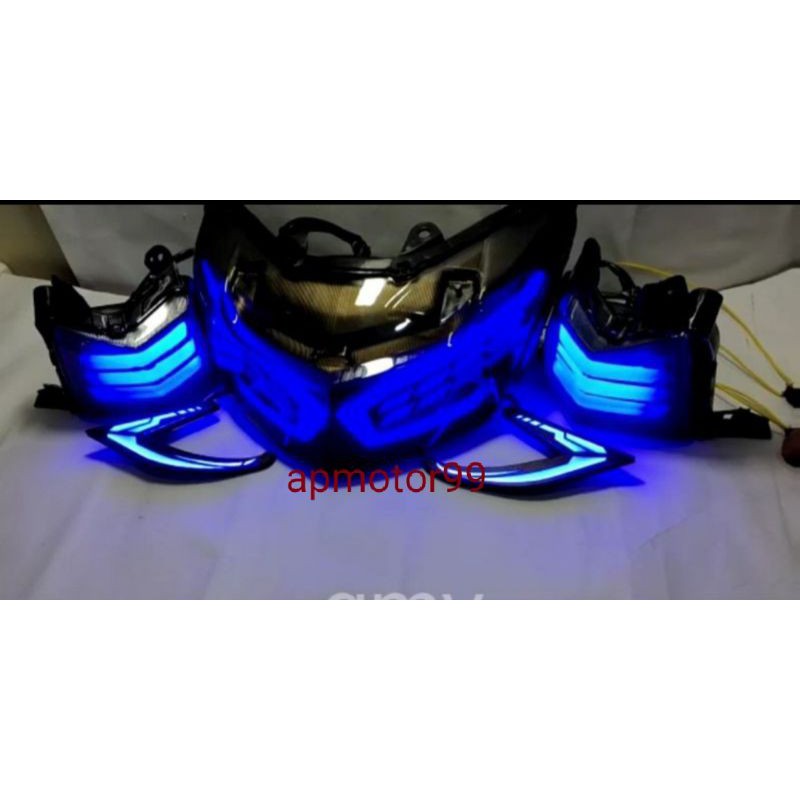 lampu stop belakang dan sen depan plus alis sen runing model Audi paket set Yamaha nmax old lama