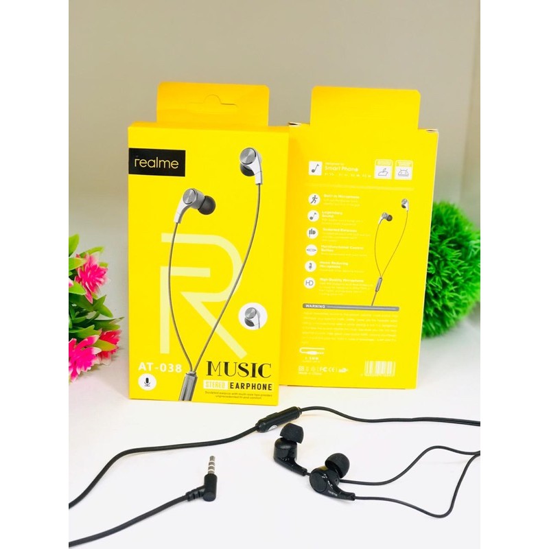 HANDSFREE REALME AT-038 NEW MUSIC EARPHONE AT038 ORIGINAL EXTRA BASS