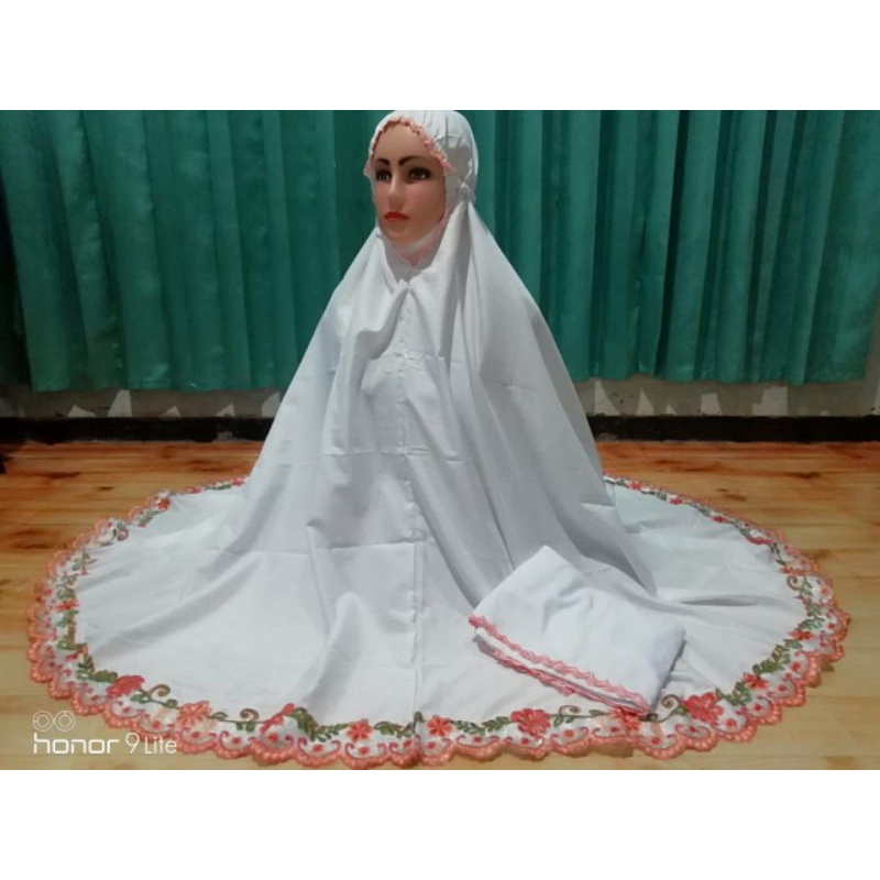 MUKENA POTONGAN MUKENA POLINO BORDIR MUKENA PUTIH