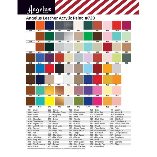 

Angelus Acrylic Leather Paint 4oz/120ml READY STOK