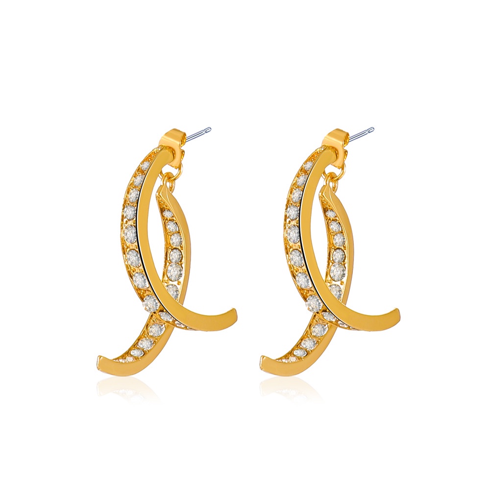 Anting-anting Wanita Melengkung Bergaya Antik Anting Jarum Perak S925 Berlian Mewah Ringan Baru Perhiasan Fashion Wanita Korea