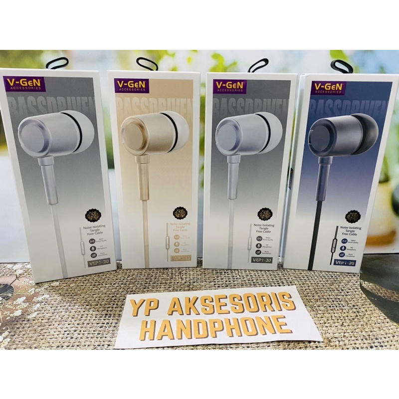 Earphone - Handsfree - Headset ORIGINAL V-GEN VEP1-11 VEP1-19 VEP1-20 VEP1-21 VEP1-22 VEP1-23 Dynami