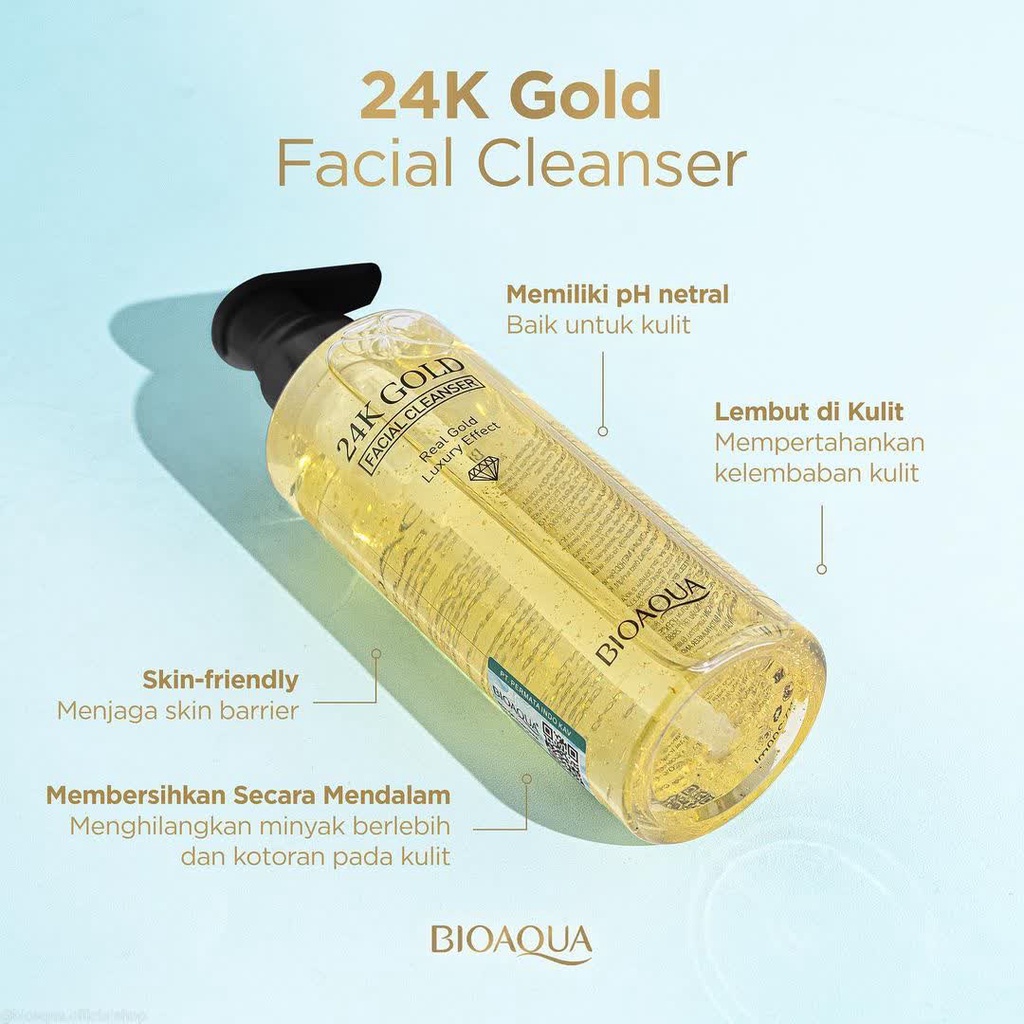 BIOAQUA 24K GOLD SKINCARE BODY WASH/FACIAL CLEANSER/ESSENCE CREAM/TONER/TRIAL KIT 24K GOLD BIOAQUA ORIGINAL BPOM APPROVED