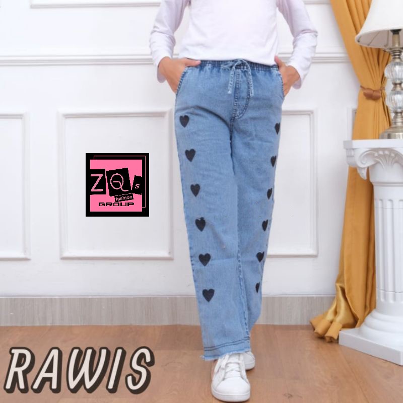 New Arrival!!!Kulot Love Anak Perempuan Kulot Love Jeans Anak Perempuan Kekinian Usia 5-15 tahun