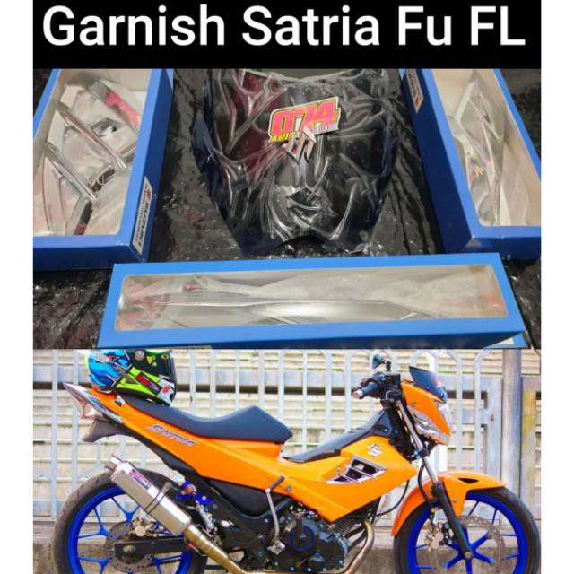 Garnish Satria Fu Fl Cover Body Satria Fu Facelift Garnis Chrome Satria Fusayap Batok Body Visor Shopee Indonesia
