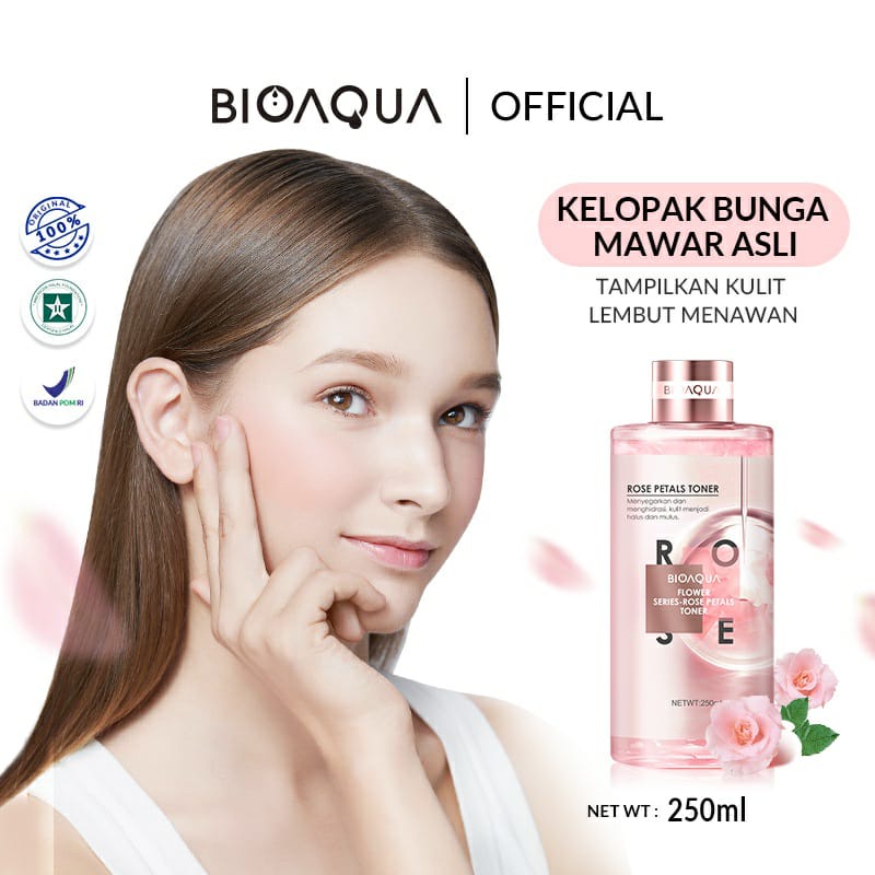 BPOM BIOAQUA Flower Series Rose Petals Toner 250ml / Toner Wajah / BB