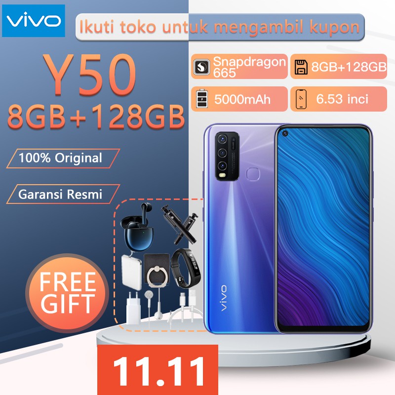 Vivo Y50 hp murah ram 8GB rom 128GB promo asli 100% original baru