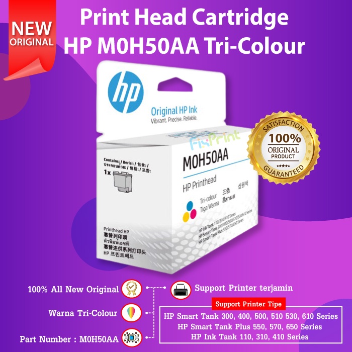 PrintHead Print Head Cartridge M0H51AA Black / M0H50AA Tri Colour Printer InkTank 115 310 315 319 410 415 419 series SmartTank 500 515 519 615 series