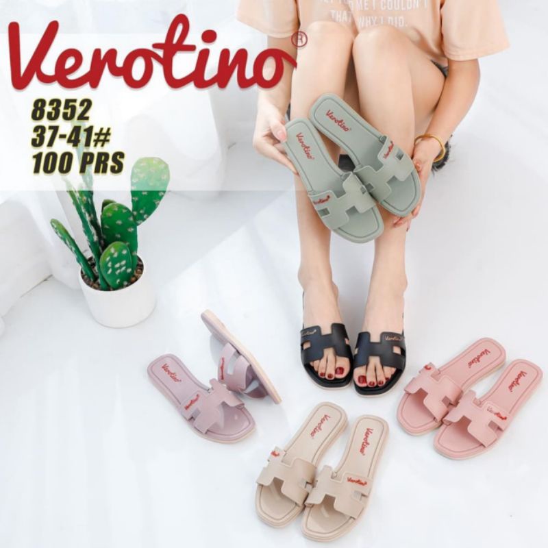 JN139_Sandal wanita selop Hermes jelly import Verontino 8352 #sandla wanita dewasa sandal wanita sli