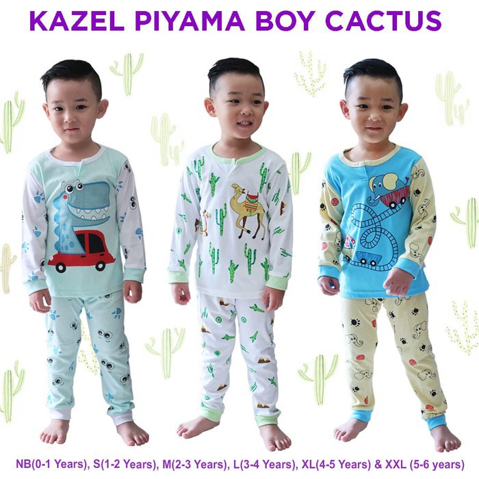 Baju Tidur Setelan Kaos  Celana Piyama Anak  Laki Kazel  Boy 