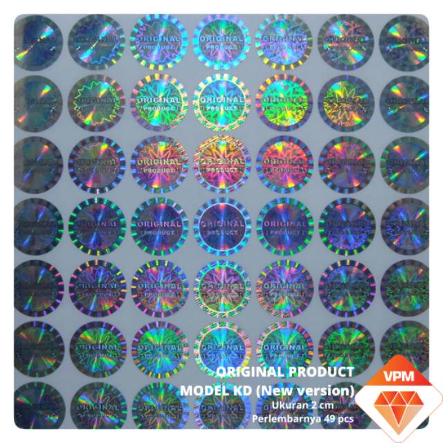 

Stiker hologram original product silver KD new sebanyak 7 lembar