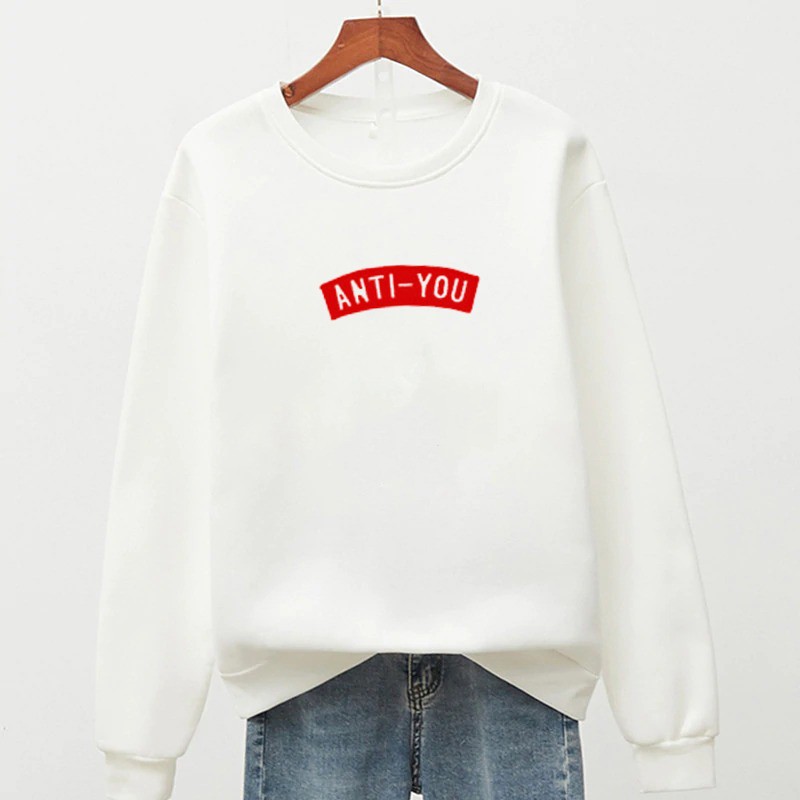 CREWNECK WANITA ANTI YOU SWEATER TEBAL LEMBUT TERBARU,