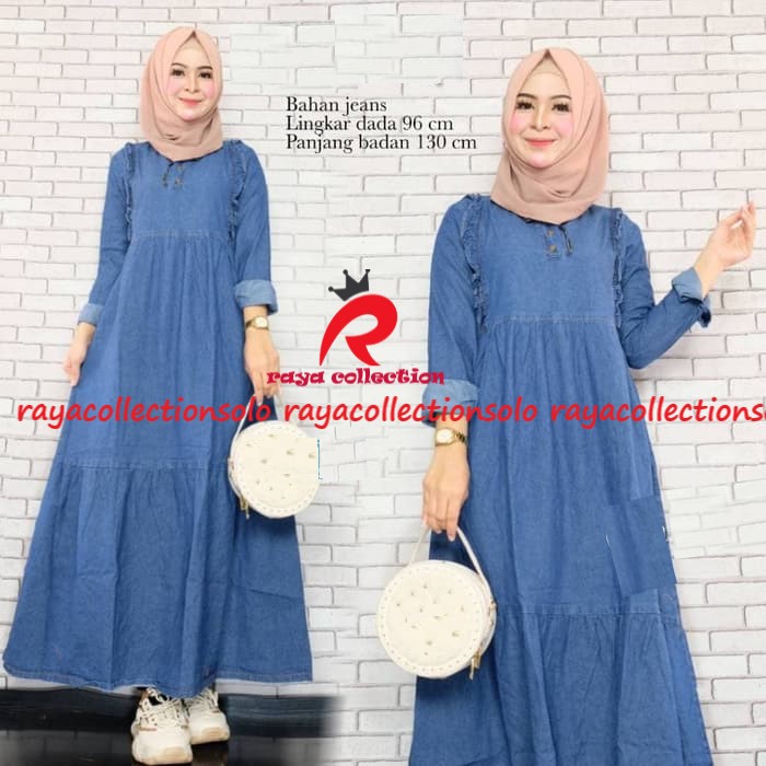 Malia gamis /Gamis Jeans murah KEARA GAMIS /Maxy jeans premium /Ninna dress jeans