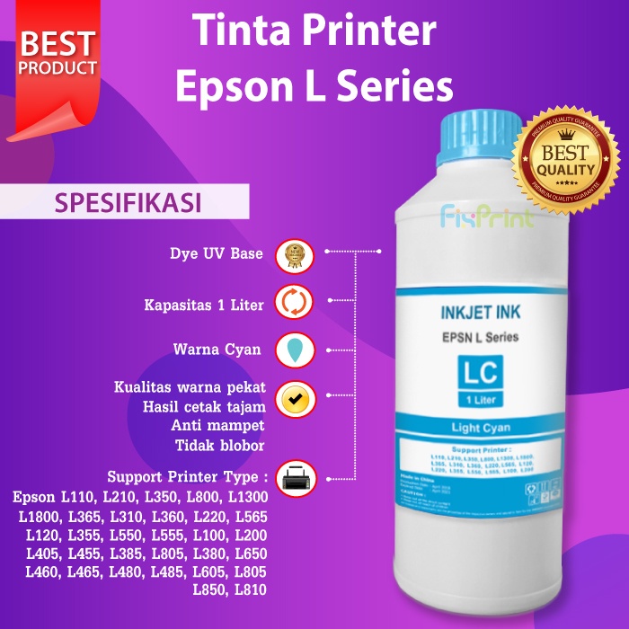 Tinta Khusus Epson 1 Liter Refill Pengganti 003 664 001 673 005 774 Printer L3110 L3210 L1300 L121