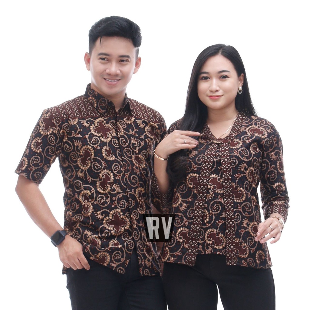 ( PROMO COD / BISA PISAH ) Maura Couple - Sania Ruffle Batik Couple - M L XL XXL