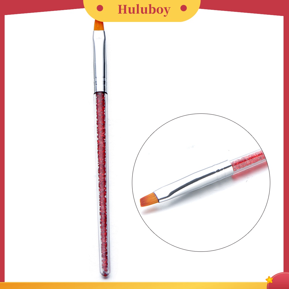 Huluboy Huluboy♡ Pen Gambar / Lukis Kutek Gel UV Dengan Gagang Berlian Imitasi Untuk Manicure DIY