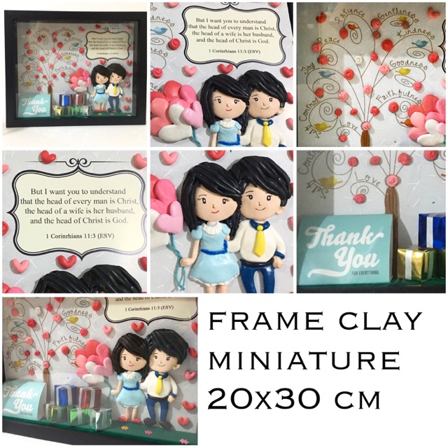 miniature frame in clay custom