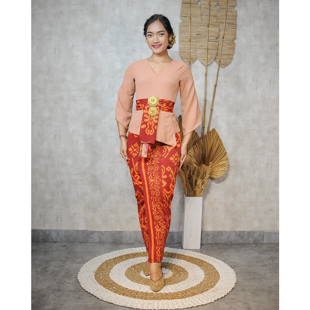 (kode 3) ONE SET KEBAYA JADI AIR FLOW KIMONO LONCENG+KAMEN MOSCREPE+SELENDANG-6