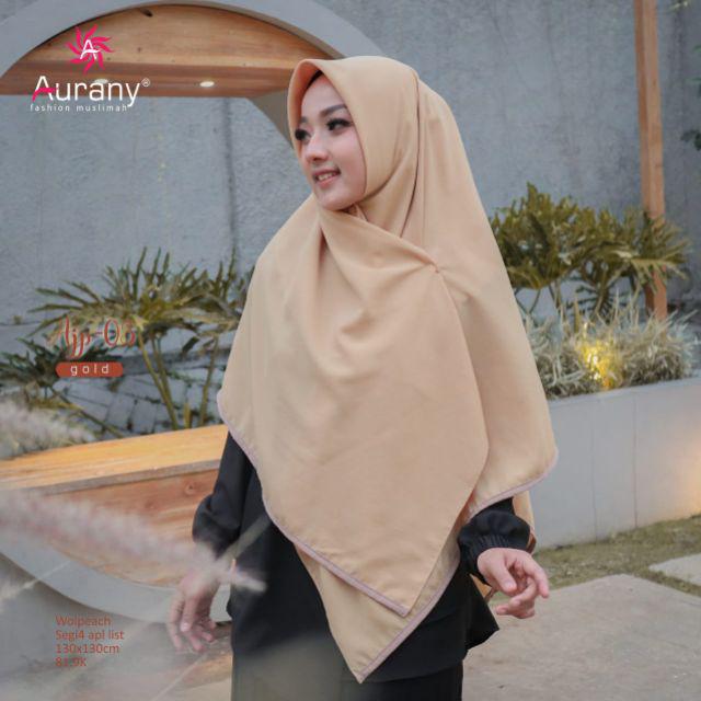HIJAB SEGIEMPAT SYARI AJP 03 • AURANY  • 130 X 130 APL LIST-COKSU