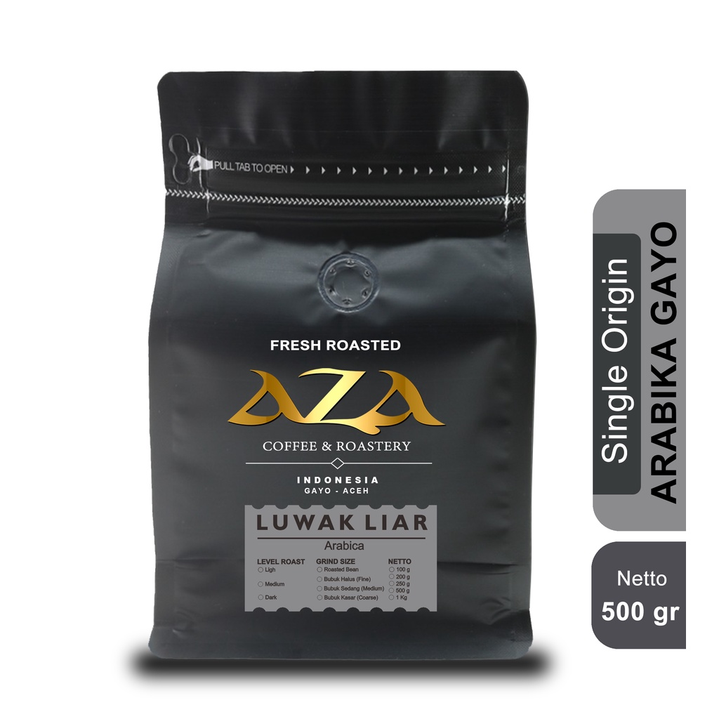 

Kopi Luwak Liar Arabika Gayo Aceh 500g - Biji/Bubuk - AZA Coffee